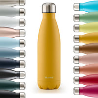 1 x RAW Customer Returns Blumtal drinking bottle stainless steel Charles - Thermos bottle 1000 ml - BPA-free thermos drinking bottle cold warm - leak-proof drinking bottle metal 1000 ml - Thermos drinking bottle - Spicy Mustard - Yellow - RRP €19.55