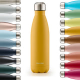 1 x RAW Customer Returns Blumtal drinking bottle stainless steel Charles - Thermos bottle 1000 ml - BPA-free thermos drinking bottle cold warm - leak-proof drinking bottle metal 1000 ml - Thermos drinking bottle - Spicy Mustard - Yellow - RRP €19.55