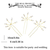 1 x Brand New Yean Bridal Hair Pins Wedding Hair Accessories Hair Clips Headpiece for Women Girls 3pcs - RRP €9.66