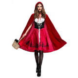 1 x RAW Customer Returns IMEKIS Women s Little Red Riding Hood Costume Adult Halloween Carnival Mardi Gras Cosplay Party Dress Princess Fairy Tale Disguise Little Red Riding Hood Dress and Cape with Hood Performance Outfit Red L - RRP €40.21