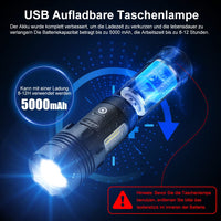 3 x RAW Customer Returns INHDBOX LED Flashlight, Extremely Bright 10000 Lumen USB Rechargeable Flashlights with COB Work Light, IPX65 Waterproof 7 Modes Zoomable Portable Tactical Flashlight for Camping Hiking Emergencies  - RRP €74.64