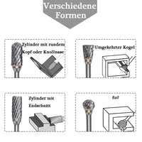1 x RAW Customer Returns Mesee 10 piece rotary burr set, tungsten steel burrs, rasp set, carbide burr rotary burr, woodworking grinding head rotary tool tungsten steel grinder for carving, engraving, drilling-100 mm - RRP €20.16