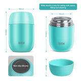 1 x RAW Customer Returns Thermal container for food 450ml, 710ml thermal mug food stainless steel warming container with spoon food container food container stainless steel for soups, baby food warming box - RRP €20.99