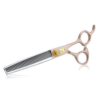 1 x RAW Customer Returns JASON professional grooming scissors for dogs - 40 teeth thinning scissors made of Japanese 440C stainless steel 7 inch dog scissors with ergonomic handle, rose gold - RRP €36.99