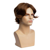 6 x Brand New Wigs for men brown short curly wigs for men layered realistic wigs bangs synthetic hair Halloween cosplay party costumes for everyday use - RRP €108.0