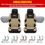 1 x RAW Customer Returns AUTOYOUTH Car Seat Covers for Front Seats Car Seat Protector Tire Rails Car Seat Accessories, Beige - RRP €33.99