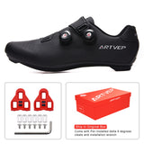 1 x RAW Customer Returns ARTVEP Men s Cycling Shoes Women s MTB Cycling Shoes Compatible with Look SPD SPD-SL Delta Lock Pedal Riding Shoes Compatible with Peloton Shoes Stripes All Black EU 43 265 - RRP €59.99