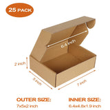 1 x RAW Customer Returns RLAVBL Cardboard Boxes, Cartons 17.8x12.7x5.1 cm, Corrugated Storage Boxes, Gift Box with Lid, Brown Set of 25 - RRP €18.48