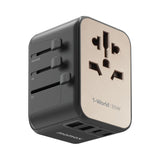 1 x RAW Customer Returns MOMAX travel adapter worldwide 35W, universal travel plug with 3USB-C 2USB-A 1AC, international socket adapter for simultaneous charging of 6 devices for DE USA UK Thailand-Titanium Gold - RRP €29.71