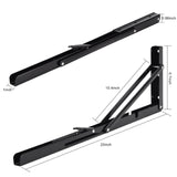 1 x RAW Customer Returns YUMORE Folding Bracket Heavy Duty 500mm Shelf Support Foldable Black - 2 Pieces Metal Folding Brackets Wall Table Holder Folding Shelf Brackets for DIY Folding Table Benches Shelves Space Saving, Max Load 330lbs - RRP €34.32