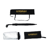 2 x RAW Customer Returns UMBRAX umbrella with cup holder and transparent side wall - all-round rain protection - water and wind resistant - XXL - waterproof - camping - outdoor - unisex - black incl. carry bag - RRP €66.46