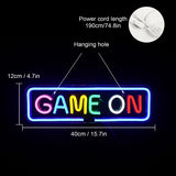 1 x RAW Customer Returns Game On Neon Sign, Game Neon Sign for Wall Decoration, Game On Neon Light Lettering with USB Powered for Game Room, Competition Game, Game Zone, Game Room Multi-Colored  - RRP €32.99