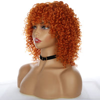 1 x RAW Customer Returns ColourfulPanda Afro Wig Women s Curly Ginger Red Wigs for Women Natural Synthetic Hair Kinky Curly Wig with Bangs for Black Women Orange Copper  - RRP €26.44