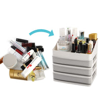 1 x RAW Customer Returns DEAYOU Makeup Cosmetic Organizer with Drawers Skin Care Storage Box with Brush Lipstick Holder Desktop Sundry Storage Box for Bedroom Bathroom Vanity Jewelry Grey  - RRP €21.06