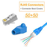 1 x RAW Customer Returns Solsop RJ45 Connector Shielded for 24-26 AWG Network Cable RJ45 Straight Through Plug 50 Cat5e Cat6 Plugs 50 RJ45 Plugs - RRP €18.99