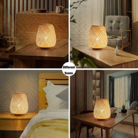 1 x RAW Customer Returns GUANSHAN Bamboo Weaving Lantern Table Lamp Bedside Lamp Japanese Style Night Light Decorative Table Lamp Table Lighting Bamboo Lampshade for Bedroom, Living Room - RRP €36.29