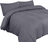 1 x RAW Customer Returns Utopia Bedding bed linen 200x200 set - microfiber duvet cover 200x200 cm 2 pillowcases 50x75 cm - grey - RRP €17.74