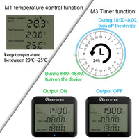 1 x RAW Customer Returns KETOTEK Digital Thermostat Socket Timer Day Night Temperature Controller with Timer 230V with Sensor for Greenhouse Terrarium Heating Cooling Temperature Controlled Plug - RRP €27.53