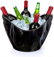 1 x RAW Customer Returns Yobansa 8L bucket, champagne bucket, ice bucket, wine cooler, champagne cooler, acrylic large ice bucket, kitchen fruit and vegetable storage container black03  - RRP €27.58