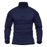 1 x RAW Customer Returns TACVASEN Men s Cotton Combat Long Sleeve Shirts with Pockets, Navy - RRP €44.35