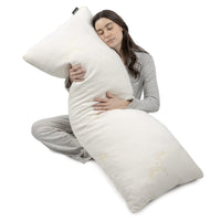 1 x RAW Customer Returns Milliard Premium side sleeper pillow made of memory foam filling - long body pillow nursing pillow, with soft, breathable cover - large, white - RRP €49.92