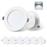 1 x RAW Customer Returns LED Spotlights 230V 9W 720LM, Cold White 6500K, Ultra Thin Recessed Spotlight 2.55mm Dimmable IP44 Waterproof Bathroom LED Spotlights for Bathroom Living Room Kitchen, Cutout 120-130mm, Pack of 6 - RRP €22.8