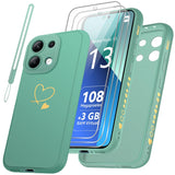 1 x RAW Customer Returns Czyoa Cell Phone Case Compatible with Xiaomi Redmi Note 13 4G Not for 5G and 3 Pieces Tempered Glass Screen Protector 1 Lanyard, Soft and TPU, Shockproof and Scratch-Resistant Protective Case Green  - RRP €21.6