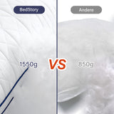 1 x RAW Customer Returns BedStory pillow 80x80, set of 2 pillows 80x80 with zipper, 2x1500g microfiber pillow height adjustable, sleeping pillow breathable washable for allergy sufferers side sleepers, Oeko certified - RRP €69.99