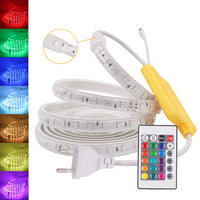 1 x RAW Customer Returns LED Strip Lights 220V 5050 SMD 60LEDs m Multicolor RGB LED Strip with 24 Keys Remote Control IP65 Waterproof Flexible Magic Dream Silicone for Party Christmas Decoration 4m  - RRP €20.4