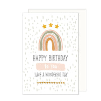 1 x Brand New Edition Seidel High-quality birthday card with envelope. Greeting card Ticket Happy Birthday Wonderfull day woman boy girl teenager stars rainbow multicolor G3461 SW023  - RRP €16.8