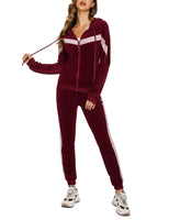 1 x RAW Customer Returns Wayleb jogging suit women s sports suit tracksuit two-piece leisure suit cotton outfit leisure suit set long sleeve zip winter jogging trousers women s activewear - RRP €23.9