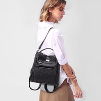 1 x RAW Customer Returns RAVUO Women s Small Backpack, Waterproof Pu Leather Backpack Bag Mini Casual Backpack Handbag for School Travel, Nergo - RRP €39.99