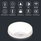 1 x RAW Customer Returns OMECO LED ceiling light with motion detector, battery-operated ceiling lamp with battery and remote control, 200LM, 6500K, round, dimmable with 3 modes, battery-operated for hallway, kitchen, attic, balcony,stairs - RRP €20.16