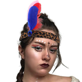 2 x Brand New Handcess Indian Feather Headbands Leopard Headdress Indian Feather Headband Carnival Costume Headwear for Women Girls Festival Party - RRP €23.24