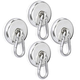 1 x RAW Customer Returns MAGXCENE 4 Pack Magnetic Hooks Extra Strong, 42mm Neodymium Magnet with Carabiner Magnetic Hook Holds, 50kg 360 Rotatable Magnet Hook, Magnets Hook for Kitchen Camping Garage Office Fridge Magnet - RRP €18.99