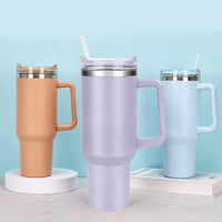 1 x RAW Customer Returns Double-walled stainless steel vacuum insulated cup, portable car cup tumbler, insulated thermal drinking cup made of stainless steel with handle, thermal cup 1180 ML 40OZ  - RRP €25.03