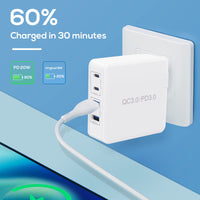 1 x RAW Customer Returns ARyee 100W USB C Charger 4 Ports PD USB Power Supply Charger with GaN Tech, 2C 2A Ports Fast Charger for MacBook Pro Air, iPhone 12 13, iPad Pro, Dell XPS, Galaxy S21, Switch etc - RRP €30.37