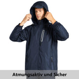 1 x Brand New SwissWell Men s Rain Suit Long Sleeve Waterproof Work Raincoat Set Outdoor Rainwear Motorcycle Lightweight Casual Jacket Rain Suit Men Hunting Windproof S-Navy Blue  - RRP €66.2