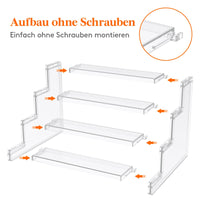 1 x RAW Customer Returns Lifewit 4-Tier Clear Display Stand, 1 Pack Plastic Stand for Presentation, Plastic Organizer for Figures, Cupcakes, Perfume, Desk Stand for Organising and Decorating, 30.5 cm - RRP €16.15