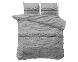 1 x RAW Customer Returns Sleeptime bed linen 3-piece 200cm x 200 cm - Good Night My Darling - soft non-iron duvet covers with zip - gray cotton bed linen set - 2x pillowcases 80x80cm - RRP €30.2