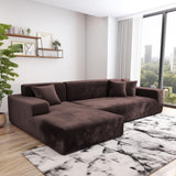 1 x RAW Customer Returns wiipara Thick Velvet Sofa Cover L Shape, Stretch Couch Cover Universal Sofa Cover, Super Soft Plush Sofa Cover Luxury Couch Cover L-Shaped Corner Sofa Requires Two - Sofa Cover 2 Seater, Brown - RRP €34.27