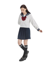 1 x RAW Customer Returns DRGE Girls Sailor Suit High School Student Uniforms,Long Sleeve Top and Short Skirt Set,38 - RRP €35.95