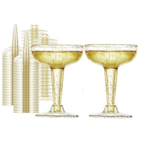 1 x RAW Customer Returns TSLBW Pack of 20 champagne glasses, 5 oz gold glitter champagne glasses, champagne flutes for weddings, birthdays, anniversaries, picnics, outdoor parties gold B  - RRP €13.98