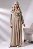 1 x RAW Customer Returns ihvan online Muslim Dresses for Women, One-Piece Long Sleeve Islamic Prayer Dress, Mink, X-Small-XX-Large - RRP €34.34