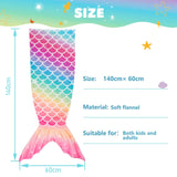 1 x RAW Customer Returns WERNNSAI Mermaid Tail Blanket - Plush Mermaid Wearable Blanket for Girls Kids Teenagers Soft Flannel Fleece Cuddle Blanket for All Seasons Sleeping Bag 140cm x 60cm Rainbow  - RRP €18.65