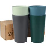 1 x RAW Customer Returns Greentainer set of 4 400ml cups made of PP, unbreakable reusable cups for hot and cold drinks, coffee cup for children and adults, drinking cup BPA-free, microwave and dishwasher safe - RRP €14.99