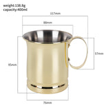 1 x Brand New IRONABLE Stainless Steel Cocktail Cup, Easy to Keep Cold and Warm Cocktail Cup, Serve Wonderful Mixed Drinks 400ml for Home Classic and Bar Accessories Gold  - RRP €20.4