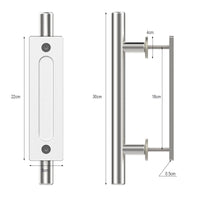 1 x RAW Customer Returns QINAIXQM 30CM sliding door handle, double-sided barn door handle, embedded, invisible stainless steel - RRP €25.4