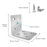 1 x Brand New 16 pieces angle connector 50x50x40mm with 160 screws metal floor bracket 90 degree angle connector furniture angle galvanized heavy duty wood connector mounting angle chair angle - RRP €15.5