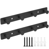 13 x RAW Customer Returns Xingwenhao coat hooks hook rail wall, 2 pieces coat hooks with 4 hooks, wall hooks wall coat rack, coat rail towel hooks black, for hat scarves handbags, wardrobe bedroom kitchen - RRP €144.17